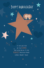 hedgehogs & Stars with a Foil Finish Anniversary Card