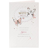 Elegant 3D Butterflies with Gold Foil Design Wife Anniversary Card