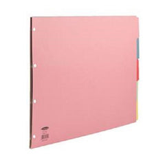 ValueX Divider A3 Landscape 5 Part Multipunched Assorted Pastel Coloured Card 70399/J3