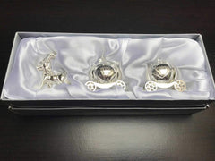Joe Davies My First Tooth and Curl Cinderella Carriage Christening Gift, Silver