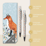 TGSC - Ballpoint Pen Gift Set | Foxy Tales Design | 2-pack Writing Pens For Women | Gift Pen Box | Effortless Writing, Ballpoint Pens - Ladies Pens Gift Boxed | Pretty Pens | Pen Sets For Ladies
