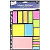Just Stationery Memo Stickies with Ring Binder Mount – Assorted Sticky Notes for Office & School