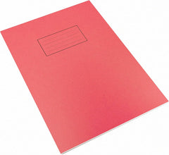 Silvine A4 Exercise Book - Red. Ruled 10mm Squares, 80 Pages