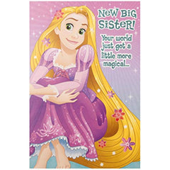 Hallmark New Big Sister Congratulations Card - Colourful Rapunzel Design from The Disney Princess Range