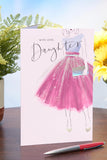 UK Greetings Birthday Card for Daughter - Purple Dress Design - Thinking of You Range