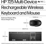 HP 720 Multi-Device Rechargeable Wireless Keyboard and Mouse Combo
