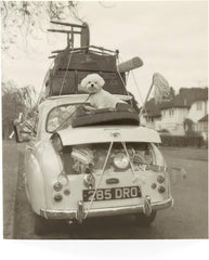 New Home with Puppy and Car Congratulations Card