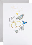 Wedding Card for Couple - Traditional Gold Rings Design