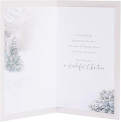 UK Greetings Christmas Card for Nana & Grandad - Stunning Snowcouple Design