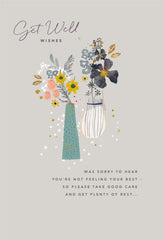 Floral Vase Design Get Well Cards