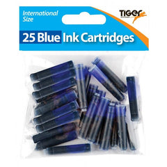 Blue Ink Cartridges – Bag of 25 Standard International Fountain Pen Refills