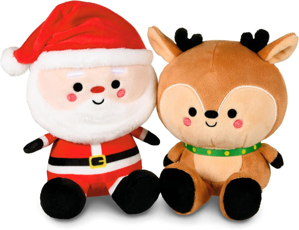 Hallmark Better Together, Santa and Reindeer Pair, Gift, Soft Toy, Teddy, Set of 2, Gift Set, Christmas, Best Friend