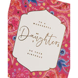 Beautiful Eastern Print Design With Scripted Lettering Daughter Birthday Card