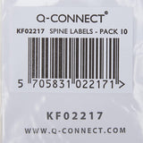 Q-Connect Lever Arch File Spine White 10 Labels (Pack of 9)