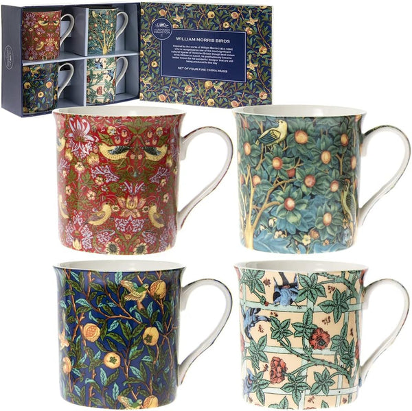 lesser and pavey LP93068 Ceramic Mug | William Morris | Set of 4-12x8x9 cm Accessory, Multicolour, 4 Count (Pack of 1)