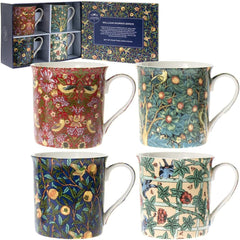 lesser and pavey LP93068 Ceramic Mug | William Morris | Set of 4-12x8x9 cm Accessory, Multicolour, 4 Count (Pack of 1)