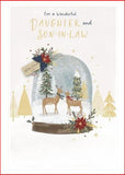 Deer snow globe Daughter & Son In Law Christmas Card