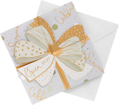 Luxury Pop-Up Money Wallet Gift Card Holder - Elegant Gold Bow Design