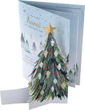 Hallmark Boxed Christmas Card for Fianc� - Classic Winter Scene with Tree Design