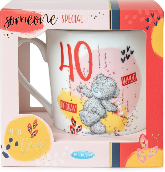 Me To You Bear 40th Birthday Boxed Mug Ceramic, White