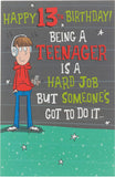 Age 13 Birthday Card Teenage Boy
