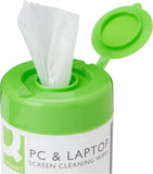 Screen Cleaning Wet Wipes Q-CONNECT Dispenser Tub 100pcs / Computer Accessories/Type-For TFT/LCD Screens/Kind-Antistatic/Colour-White/Capacity (ml)-N.a.