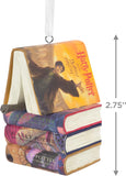 Harry Potter Stacked Books With Wand Christmas Ornament