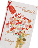 Boofle Birthday Card For Fianc�e With Envelope - Cute Design And Big Bouquet Of Flowers,Multi,165mm x 254mm