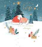Wife Cute Polar Bear Embellished Christmas Card