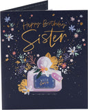 Birthday Card for Sister Floral Perfume Design