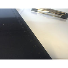 A5 Black Solid Plastic Clipboard with Ruled Side