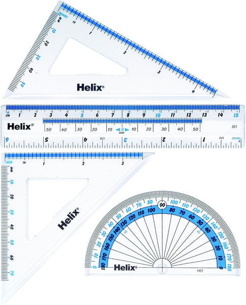 Helix 15 cm 4‑Piece Geometry Set – Pro Maths Tools