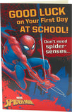 Marvel Spiderman Good Luck at First Day School Card