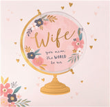 Cut Out Globe Design Wife Mother's Day Card