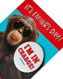 Funny Chimp Badge Father's Day Card