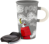 Snoopy Colour Changing Ceramic Travel Mug with Lid – Grey