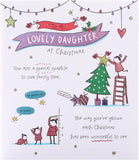 UK Greetings Christmas Card for Daughter - Heartfelt Doodle Design