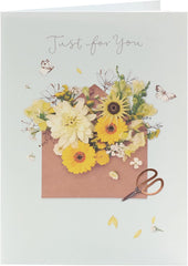 Just For You Floral Design Birthday Card