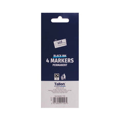 4 Black Permanent Markers – Chisel Tip | Bold, Long-Lasting Ink for Office & Industrial Us
