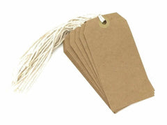 120 x 60mm Brown 10 Strung Tags (Pack of 3)