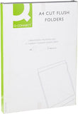 3 x Q Connect A4 Clear Cut Flush Folder (Pack of 100)