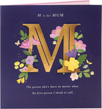 Mother's Day Card With Envelope - Bold Letter Design, Dark Blue, 210x210mm