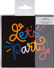 Multicoloured in 2 Vibrant Designs Pack of 10 Party Invitation Cards