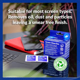 AF Screen-Clene Monitor Cleaning Duo Pairs of Wet and Dry Wipes. Anti-Static Cleaning Wipes - Box of 20 Duo Wipes For Smartphones, TV's, Glasses Lenses, Laptops, Monitors & Tablets, Silver,SCR020