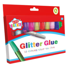 10 Colour Glitter Glue Pens – Sparkly Craft Glue for Kids