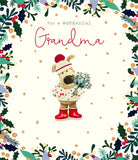 Boofle Wonderful Grandma Boo-Tiful Blooms Cute Christmas Greeting Card 771177