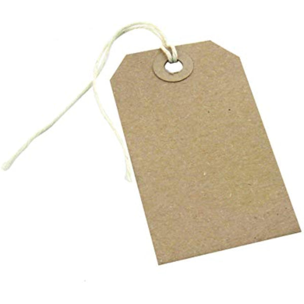 82 x 41mm Brown Strung Tags (Pack of 1000)