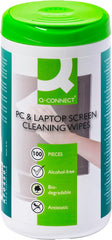 Screen Cleaning Wet Wipes Q-CONNECT Dispenser Tub 100pcs / Computer Accessories/Type-For TFT/LCD Screens/Kind-Antistatic/Colour-White/Capacity (ml)-N.a.