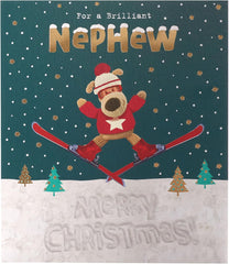 Boofle Brilliant Nephew Boofle's Ski Adventure Cute Christmas Greeting Card