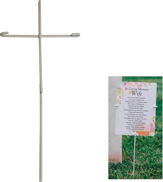 Thoughts of you Metal Graveside Memorial Card Holder Spike